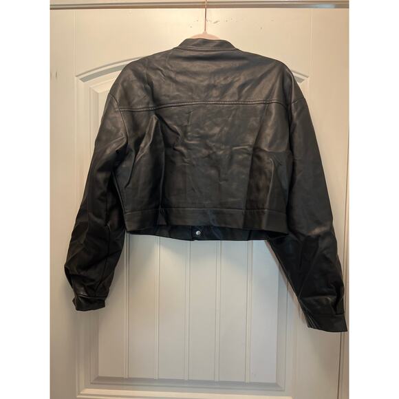 Edikted Black Faux Leather Jacket - Picture 3 of 3